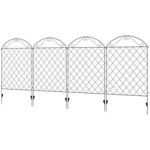 4 Pack Steel Foldable Fence Arch Trellis Panel Animal Barrier