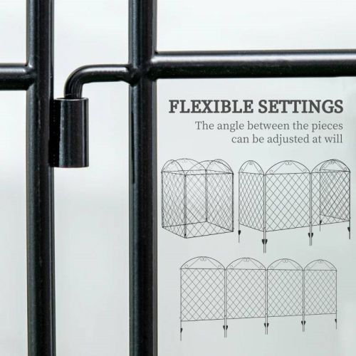 4 Pack Steel Foldable Fence Arch Trellis Panel Animal Barrier - Image 3