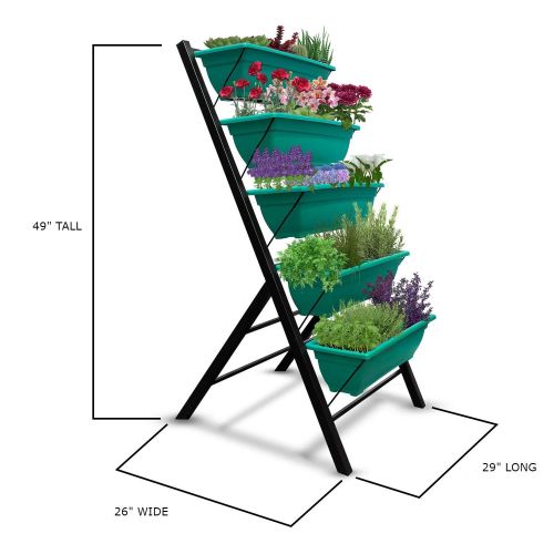 4 FT 5 Tier Green Vertical Garden Indoor/Outdoor Elevated Planter - Image 5