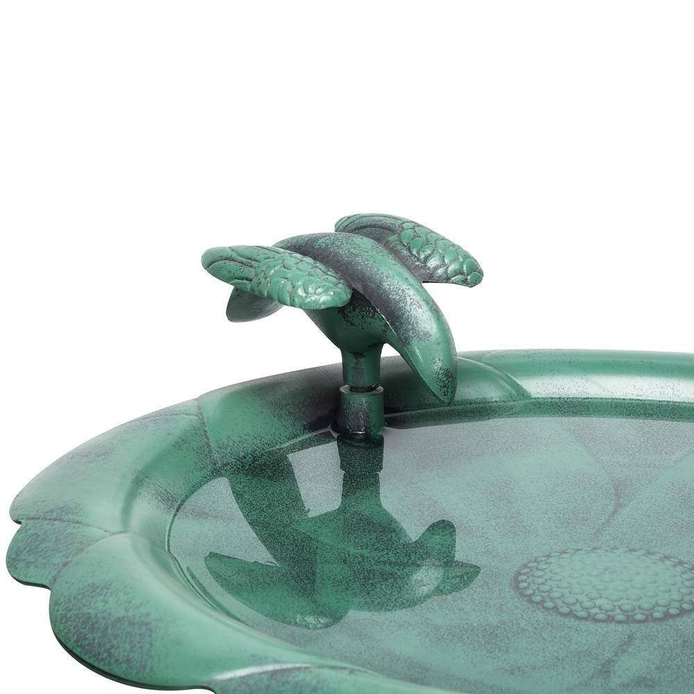 Outdoor Polypropylene Weather Resistant Bird Bath in Dark Green Finish - Image 4