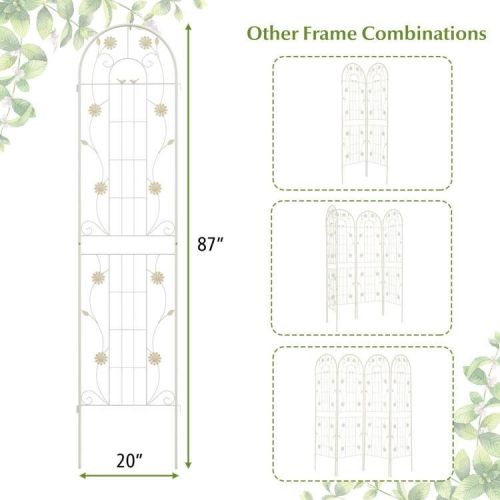 2 Pack - 7-ft Galvanized Steel Garden Trellis in White Metal Outdoor Finish - Image 5
