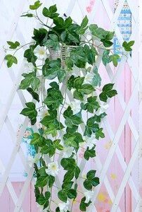 Simulation Plant Morning Glory Ratten For Wall Hanging Decoration