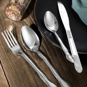 Product Name : Deluxe Premium Cutlery Flatware Set for the Home - Stainless steel cutlery service with 1 dinner fork, 1 dinner knife
