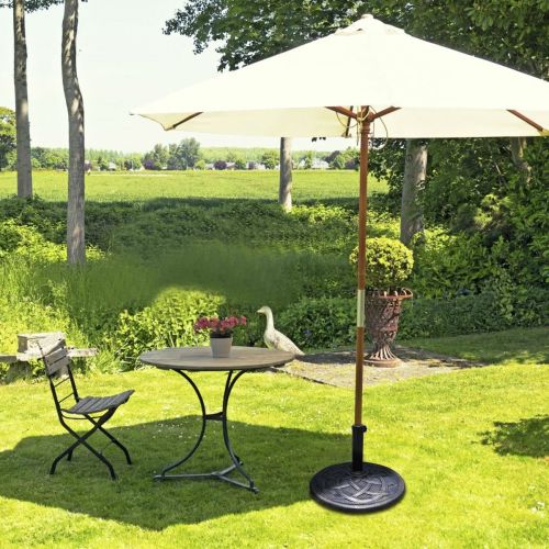 Round Bronze Finish Heavy Duty Outdoor Umbrella Base Stand - Image 5